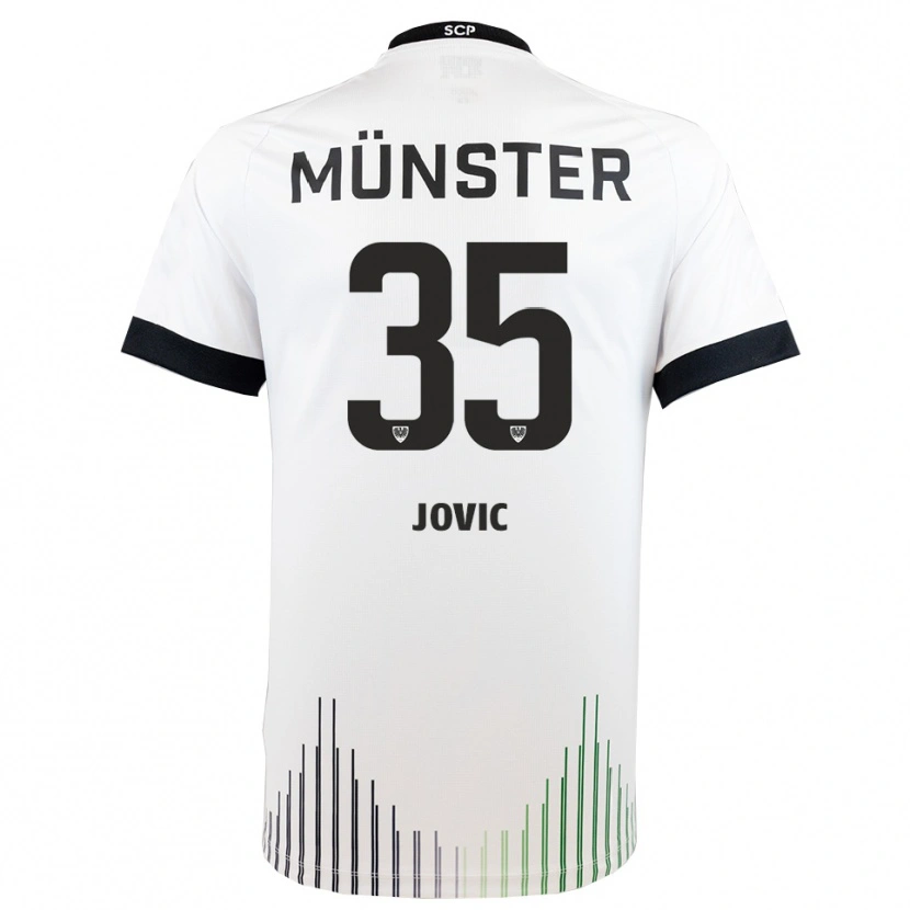 Danxen Enfant Maillot Jovan Jovic #35 Blanc Noir Tenues Extérieur 2025/26 T-Shirt