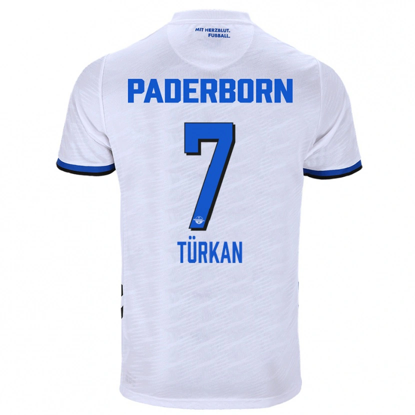 Danxen Enfant Maillot Semih Türkan #7 Blanc Bleu Tenues Extérieur 2025/26 T-Shirt