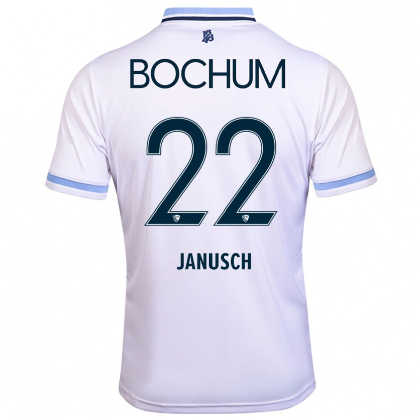Danxen Enfant Maillot Thees Janusch #22 Blanc Bleu Ciel Tenues Extérieur 2025/26 T-Shirt