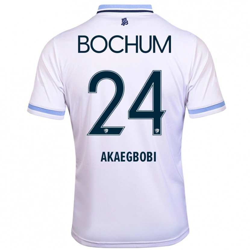Danxen Enfant Maillot Jonathan Akaegbobi #24 Blanc Bleu Ciel Tenues Extérieur 2025/26 T-Shirt