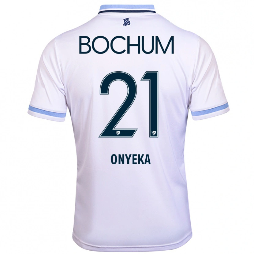 Danxen Enfant Maillot Francis Onyeka #21 Blanc Bleu Ciel Tenues Extérieur 2025/26 T-Shirt