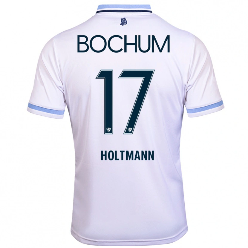 Danxen Enfant Maillot Gerrit Holtmann #17 Blanc Bleu Ciel Tenues Extérieur 2025/26 T-Shirt