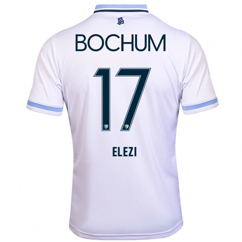 Danxen Enfant Maillot Agon Elezi #17 Blanc Bleu Ciel Tenues Extérieur 2025/26 T-Shirt