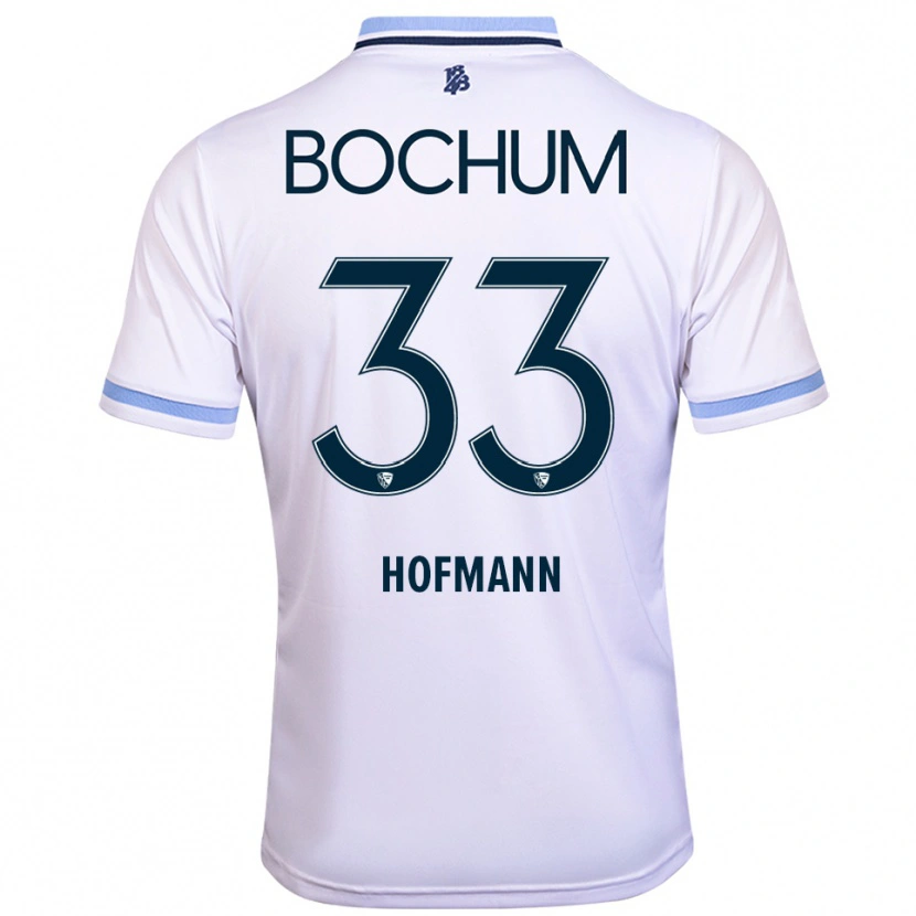 Danxen Enfant Maillot Philipp Hofmann #33 Blanc Bleu Ciel Tenues Extérieur 2025/26 T-Shirt