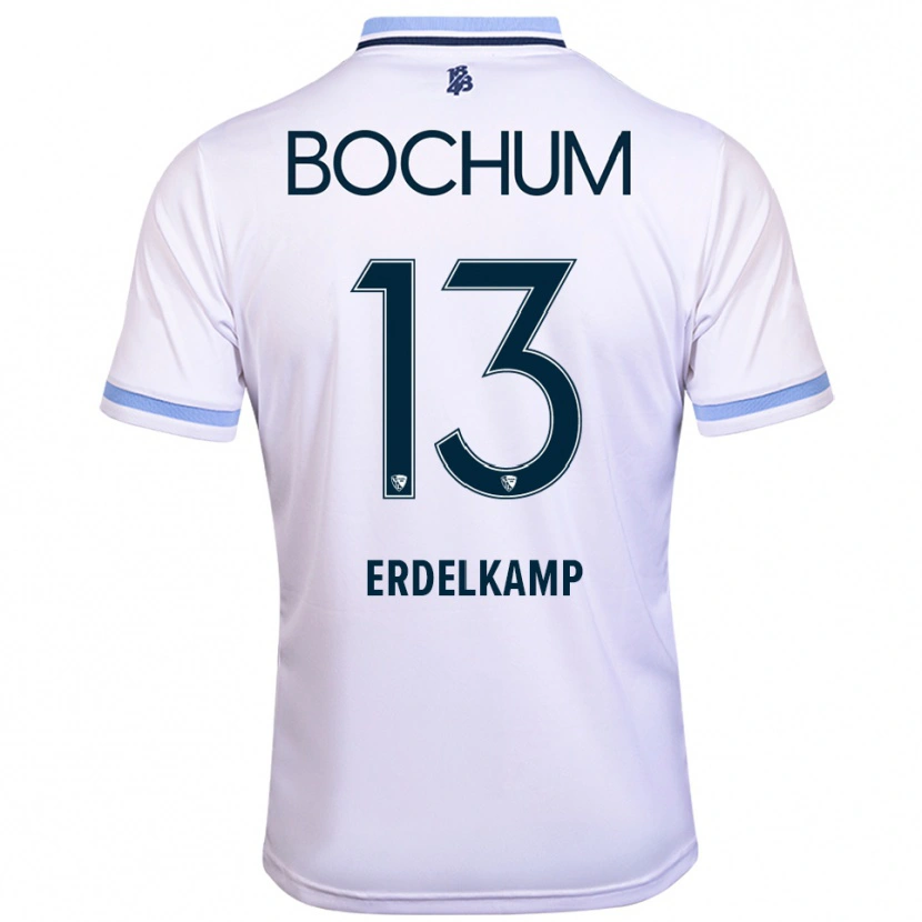 Danxen Enfant Maillot Luca Erdelkamp #13 Blanc Bleu Ciel Tenues Extérieur 2025/26 T-Shirt