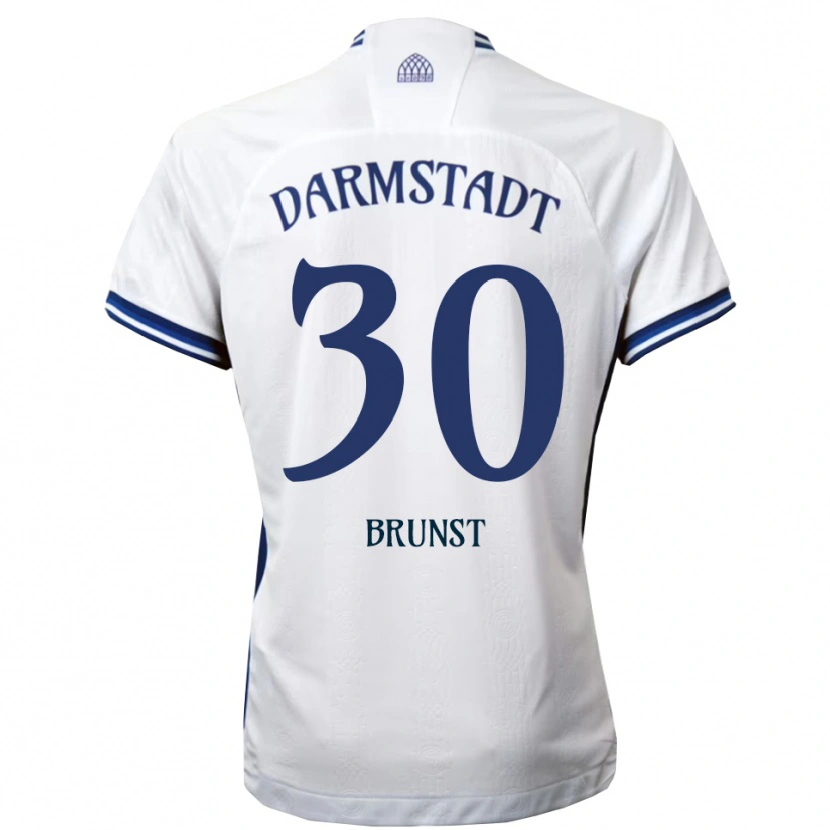 Danxen Enfant Maillot Alexander Brunst #30 Blanc Bleu Tenues Extérieur 2025/26 T-Shirt