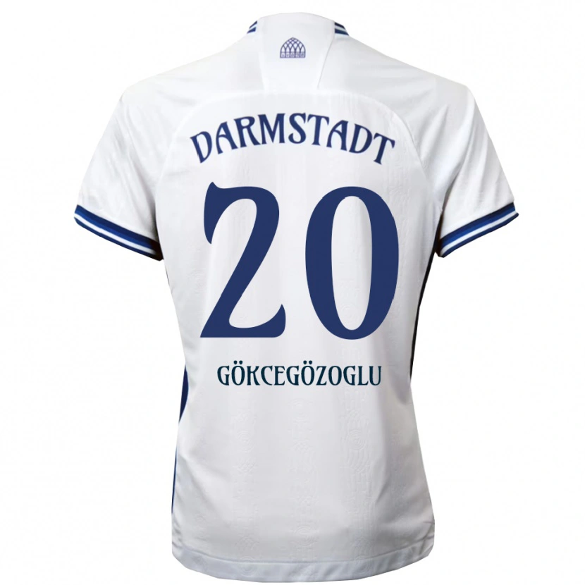 Danxen Enfant Maillot Musa Gökcegözoglu #20 Blanc Bleu Tenues Extérieur 2025/26 T-Shirt