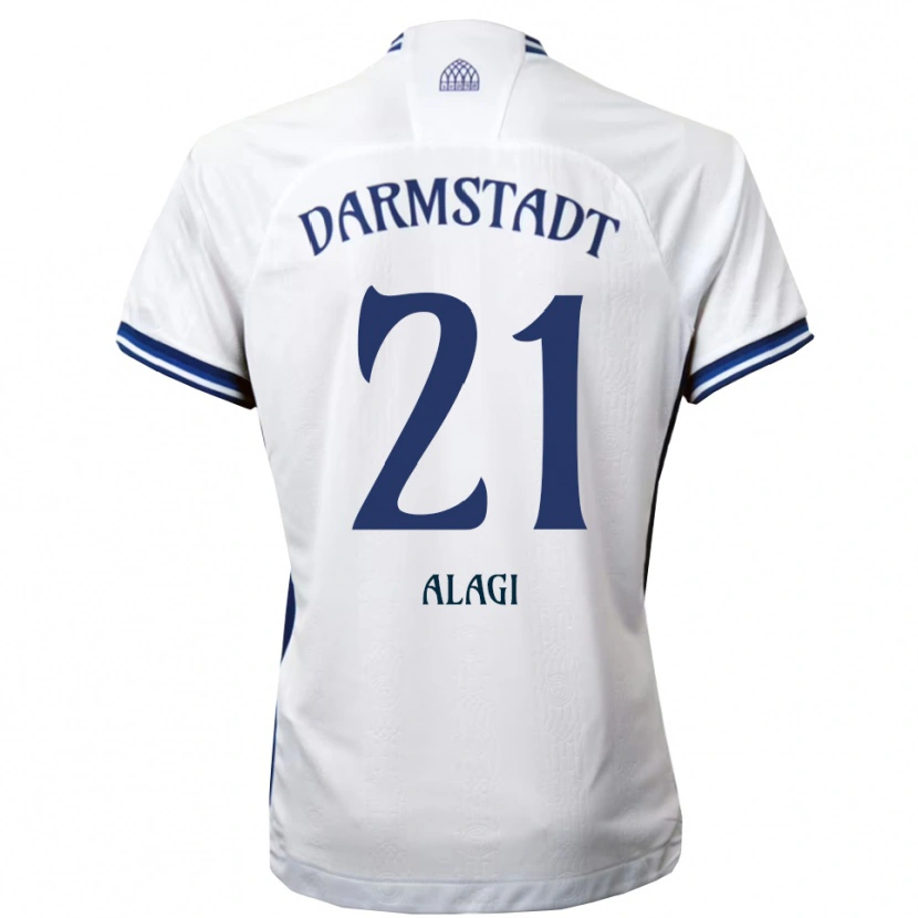 Danxen Enfant Maillot Aziz Alagi #21 Blanc Bleu Tenues Extérieur 2025/26 T-Shirt