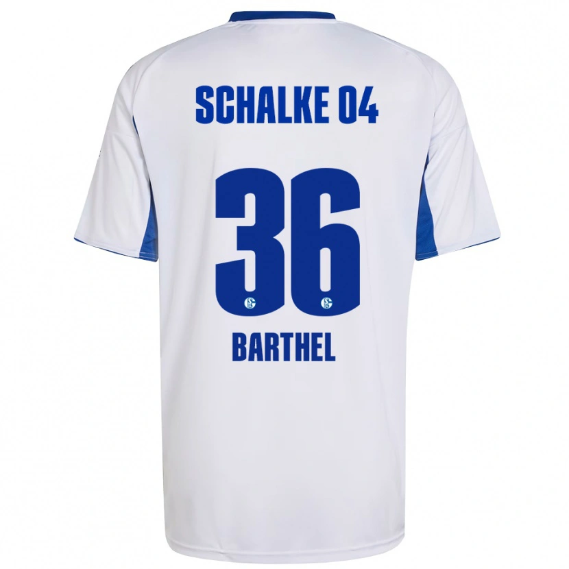 Danxen Enfant Maillot Niklas Barthel #36 Blanc Bleu Tenues Extérieur 2025/26 T-Shirt