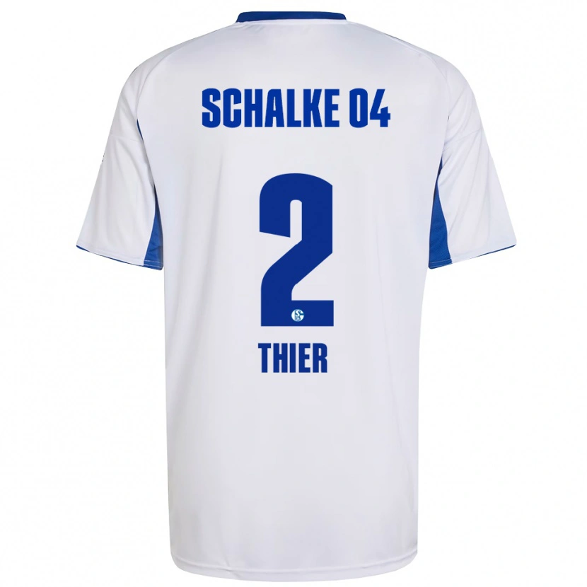 Danxen Enfant Maillot Silas Thier #2 Blanc Bleu Tenues Extérieur 2025/26 T-Shirt