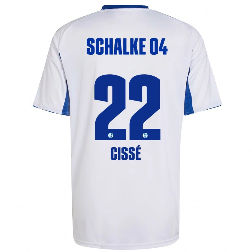Danxen Enfant Maillot Ibrahima Cissé #22 Blanc Bleu Tenues Extérieur 2025/26 T-Shirt