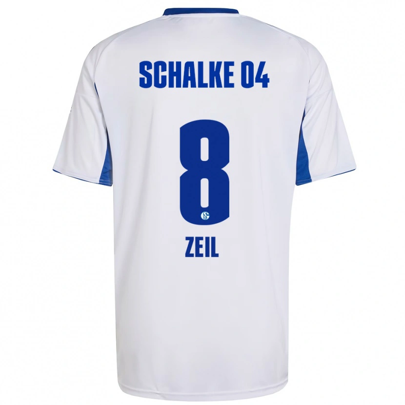 Danxen Enfant Maillot Emil Zeil #8 Blanc Bleu Tenues Extérieur 2025/26 T-Shirt