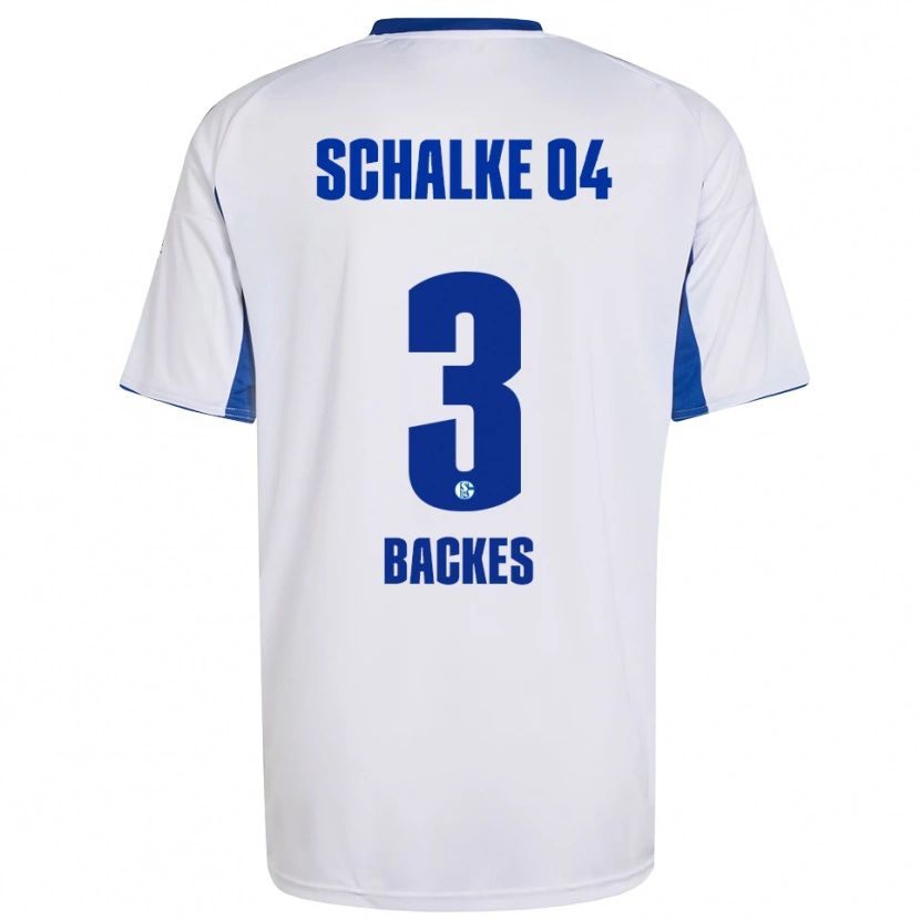 Danxen Enfant Maillot Diego Backes-Klimek #3 Blanc Bleu Tenues Extérieur 2025/26 T-Shirt