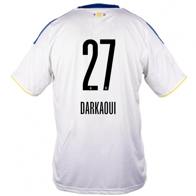 Danxen Enfant Maillot Gibriel Darkaoui #27 Blanc Bleu Jaune Tenues Extérieur 2025/26 T-Shirt