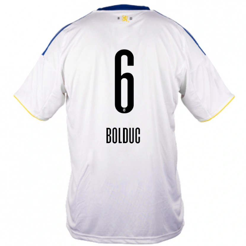 Danxen Enfant Maillot Tyler Bolduc #6 Blanc Bleu Jaune Tenues Extérieur 2025/26 T-Shirt