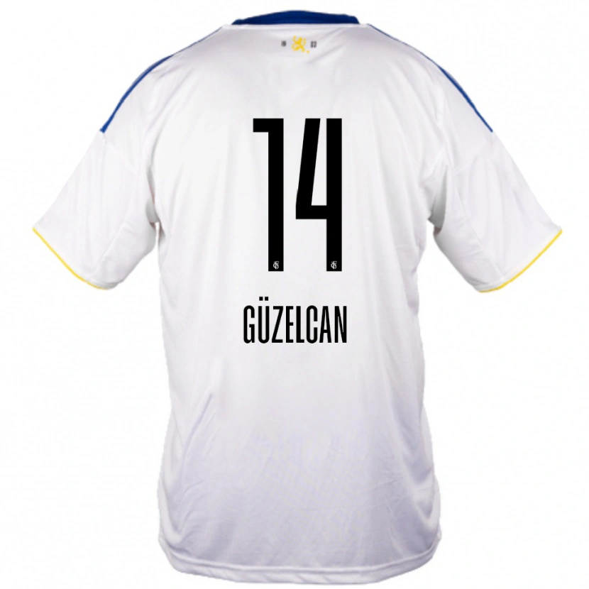 Danxen Enfant Maillot Devin Güzelcan #14 Blanc Bleu Jaune Tenues Extérieur 2025/26 T-Shirt