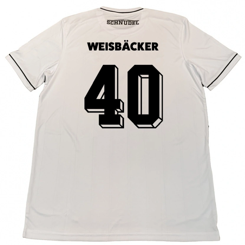 Danxen Enfant Maillot Maximilian Weisbäcker #40 Blanc Noir Tenues Extérieur 2025/26 T-Shirt