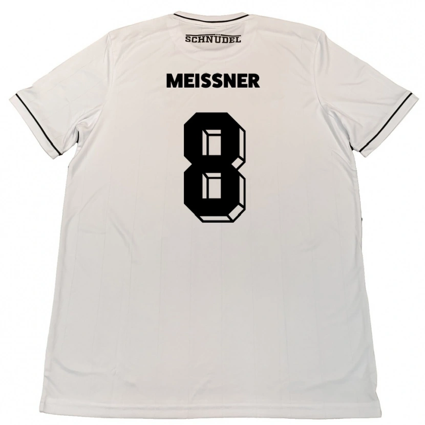 Danxen Enfant Maillot Thomas Meißner #8 Blanc Noir Tenues Extérieur 2025/26 T-Shirt