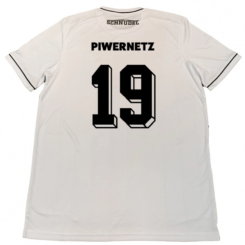 Danxen Enfant Maillot Nils Piwernetz #19 Blanc Noir Tenues Extérieur 2025/26 T-Shirt