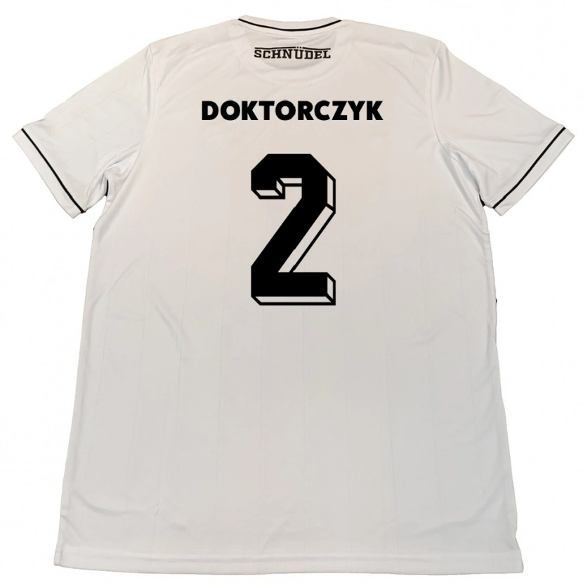 Danxen Enfant Maillot Nick Doktorczyk #2 Blanc Noir Tenues Extérieur 2025/26 T-Shirt