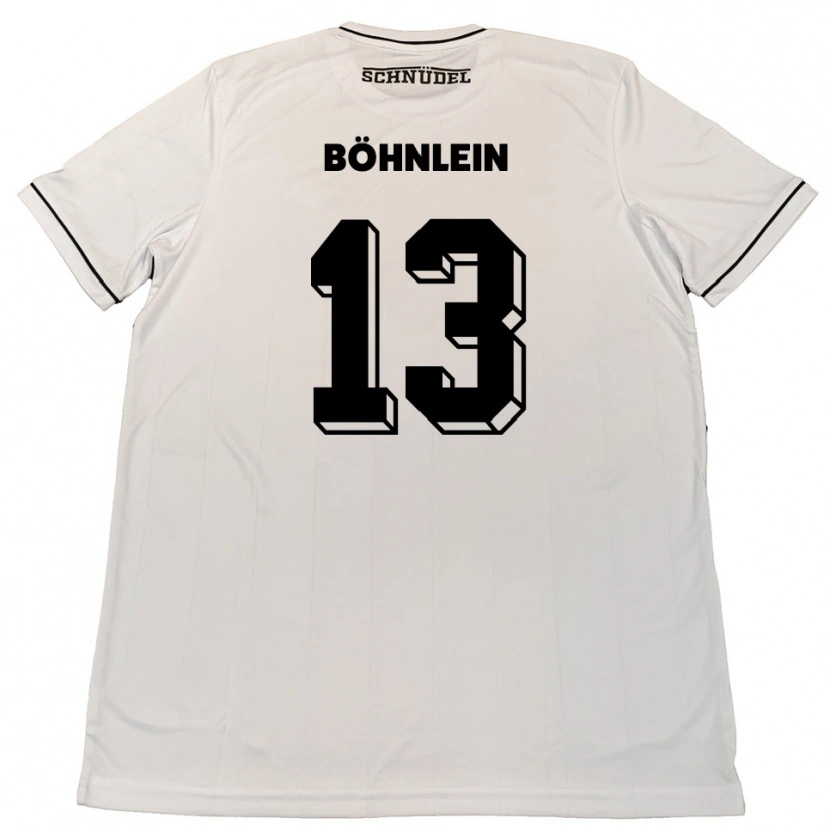 Danxen Enfant Maillot Kristian Böhnlein #13 Blanc Noir Tenues Extérieur 2025/26 T-Shirt
