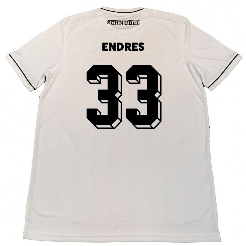Danxen Enfant Maillot Joshua Endres #33 Blanc Noir Tenues Extérieur 2025/26 T-Shirt