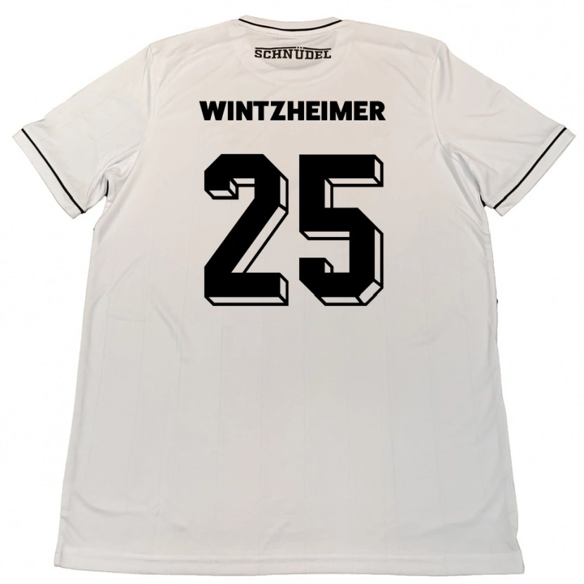 Danxen Enfant Maillot Manuel Wintzheimer #25 Blanc Noir Tenues Extérieur 2025/26 T-Shirt