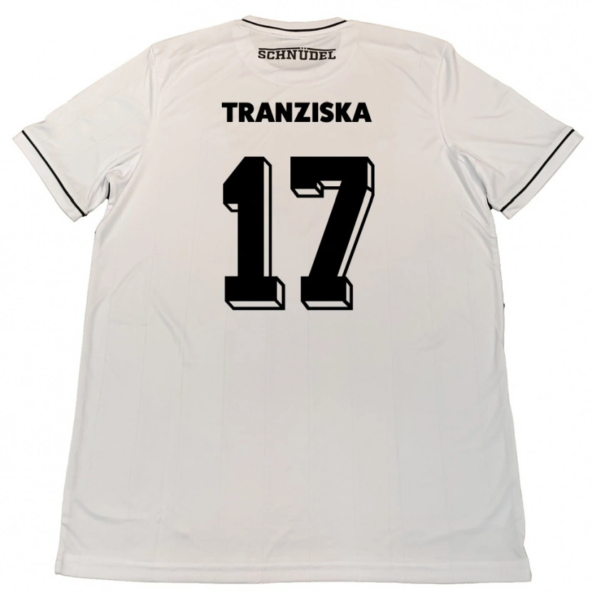 Danxen Enfant Maillot Jakob Tranziska #17 Blanc Noir Tenues Extérieur 2025/26 T-Shirt