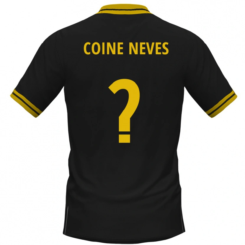 Danxen Enfant Maillot Arthur Coine Neves #0 Noir Jaune Tenues Extérieur 2025/26 T-Shirt