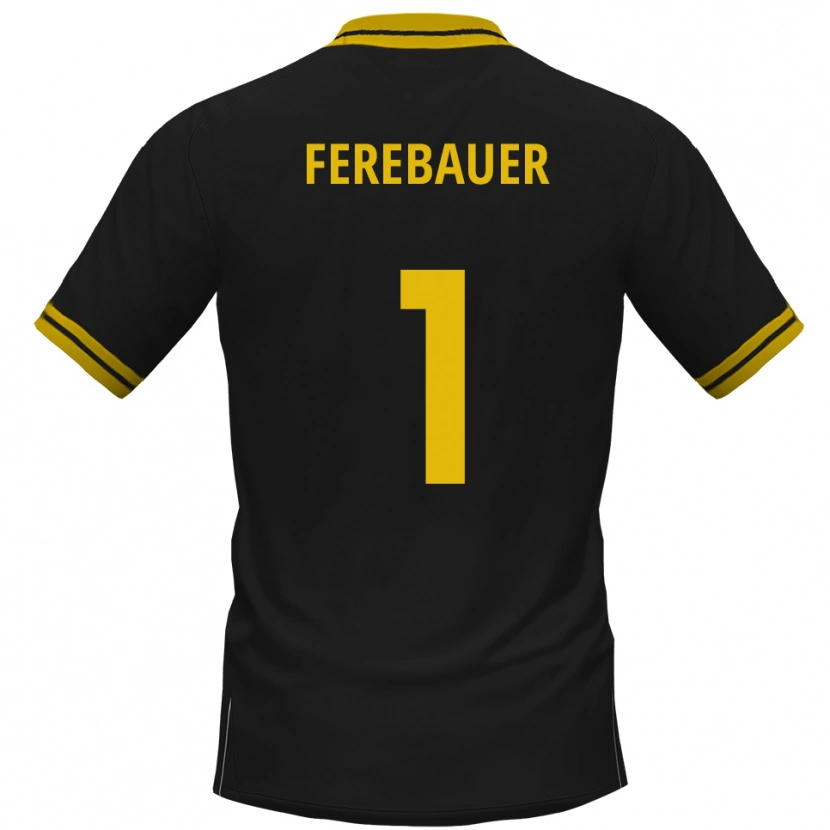 Danxen Enfant Maillot Philipp Ferebauer #1 Noir Jaune Tenues Extérieur 2025/26 T-Shirt