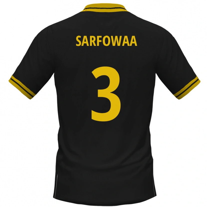Danxen Enfant Maillot Christian Sarfowaa #3 Noir Jaune Tenues Extérieur 2025/26 T-Shirt
