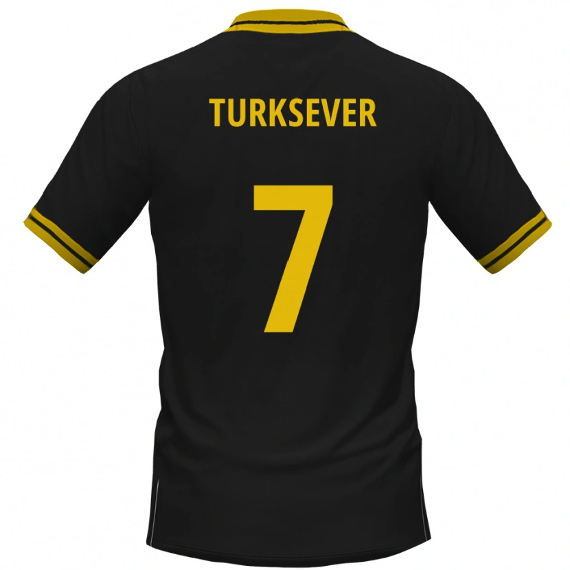 Danxen Enfant Maillot Emre Türksever #7 Noir Jaune Tenues Extérieur 2025/26 T-Shirt