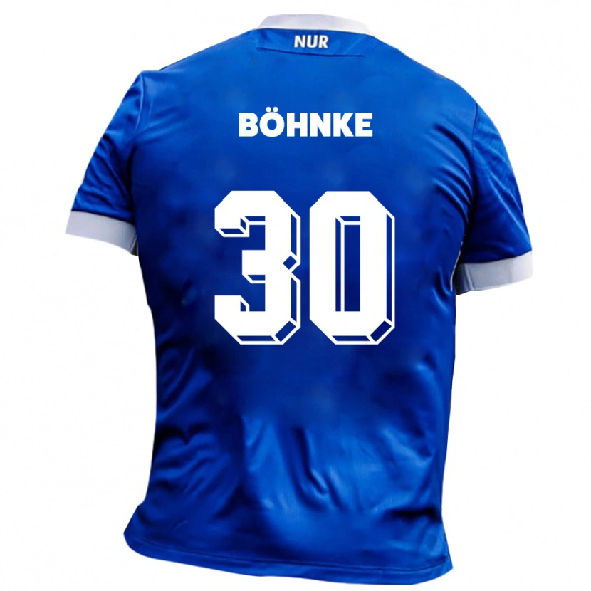 Danxen Enfant Maillot Max Böhnke #30 Bleu Blanc Tenues Extérieur 2025/26 T-Shirt