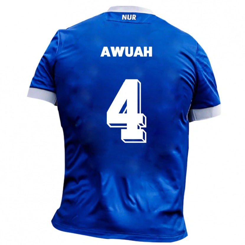 Danxen Enfant Maillot Joel Awuah #4 Bleu Blanc Tenues Extérieur 2025/26 T-Shirt