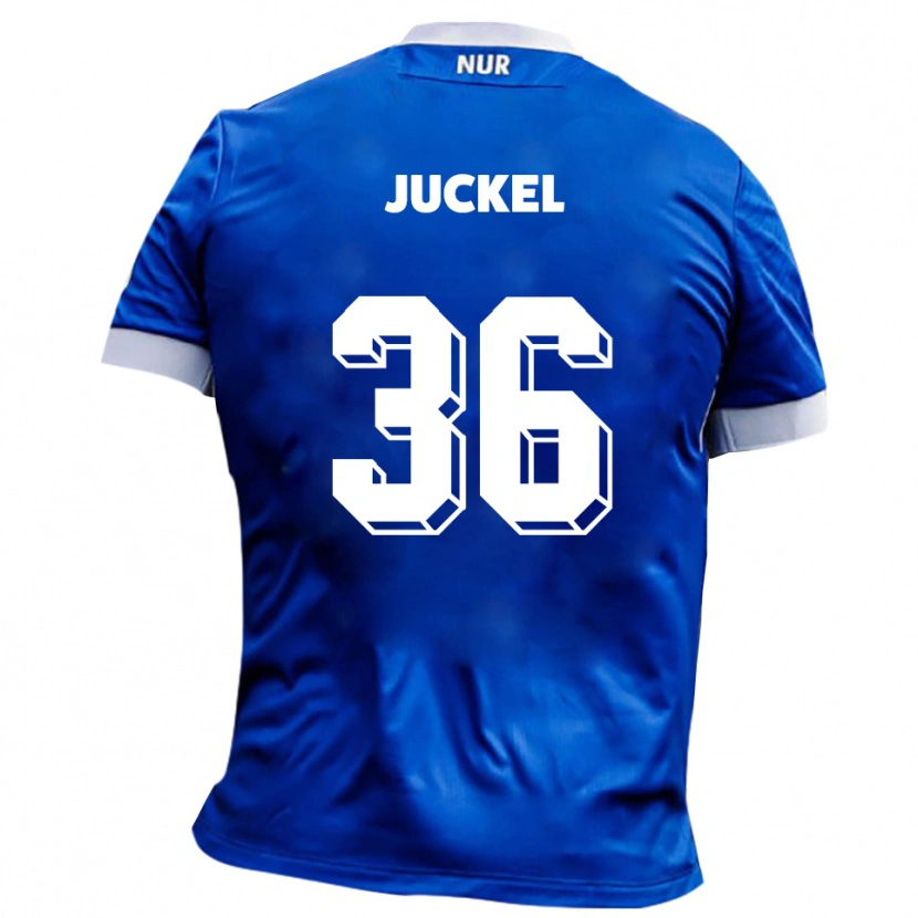 Danxen Enfant Maillot Janis Juckel #36 Bleu Blanc Tenues Extérieur 2025/26 T-Shirt