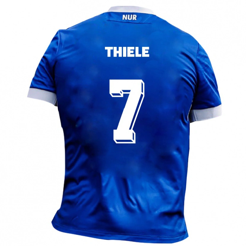 Danxen Enfant Maillot Timmy Thiele #7 Bleu Blanc Tenues Extérieur 2025/26 T-Shirt