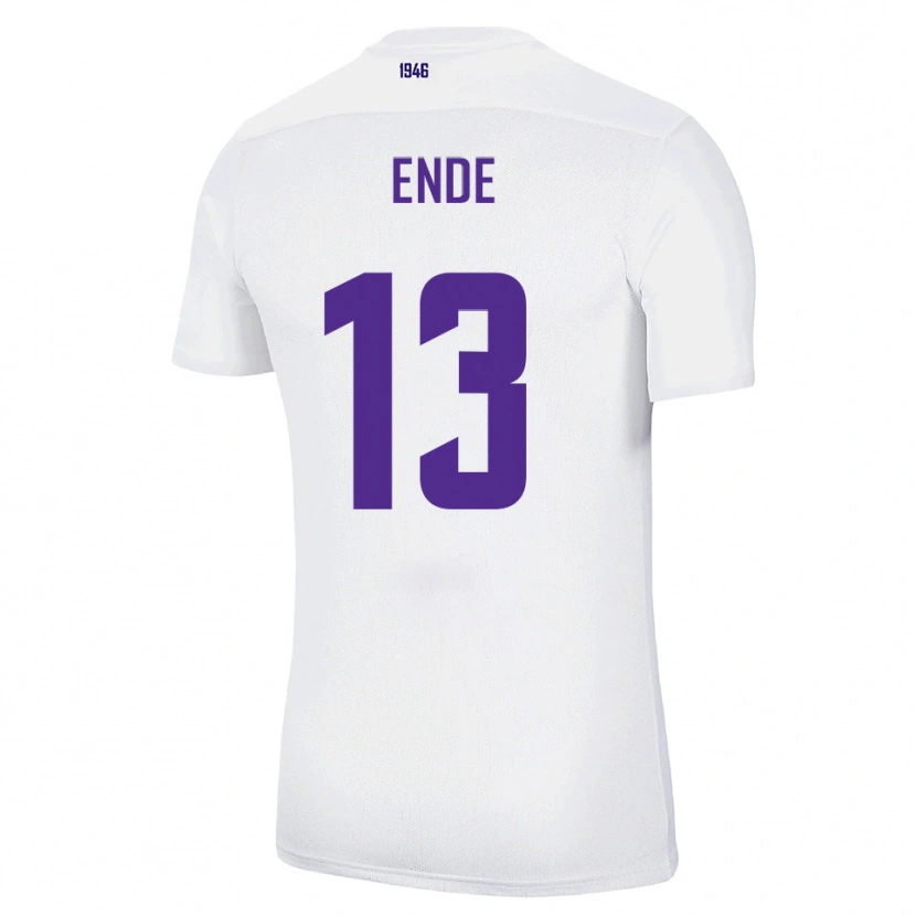 Danxen Enfant Maillot Oskar Ende #13 Blanc Vert Tenues Extérieur 2025/26 T-Shirt