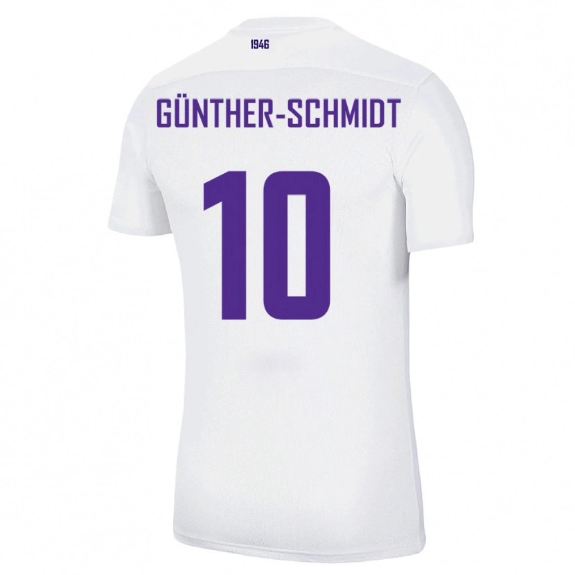 Danxen Enfant Maillot Julian Günther-Schmidt #10 Blanc Vert Tenues Extérieur 2025/26 T-Shirt