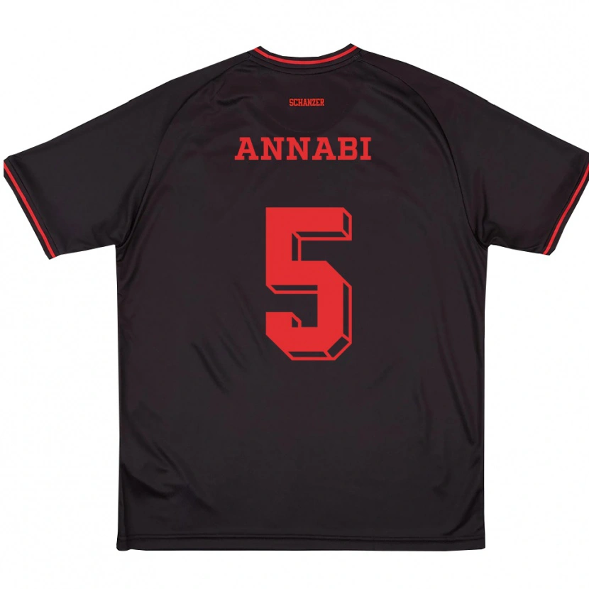 Danxen Enfant Maillot Ilias Annabi #5 Noir Rouge Blanc Tenues Extérieur 2025/26 T-Shirt