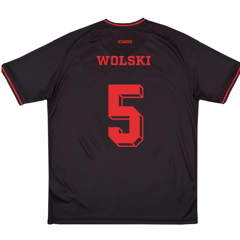 Danxen Enfant Maillot Lea Wolski #5 Noir Rouge Blanc Tenues Extérieur 2025/26 T-Shirt