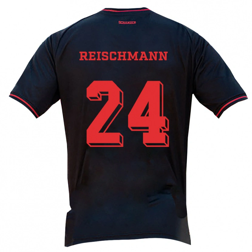 Danxen Enfant Maillot Stefanie Reischmann #24 Noir Rouge Blanc Tenues Extérieur 2025/26 T-Shirt