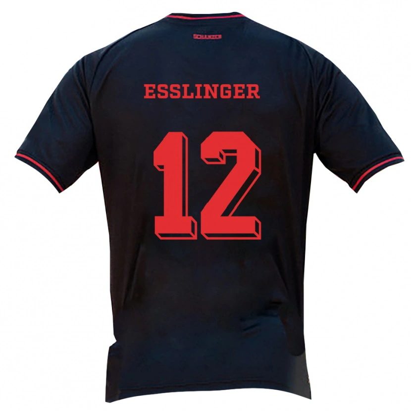 Danxen Enfant Maillot Rafael Eßlinger #12 Noir Rouge Blanc Tenues Extérieur 2025/26 T-Shirt