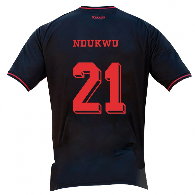 Danxen Enfant Maillot Dickson Ndukwu #21 Noir Rouge Blanc Tenues Extérieur 2025/26 T-Shirt