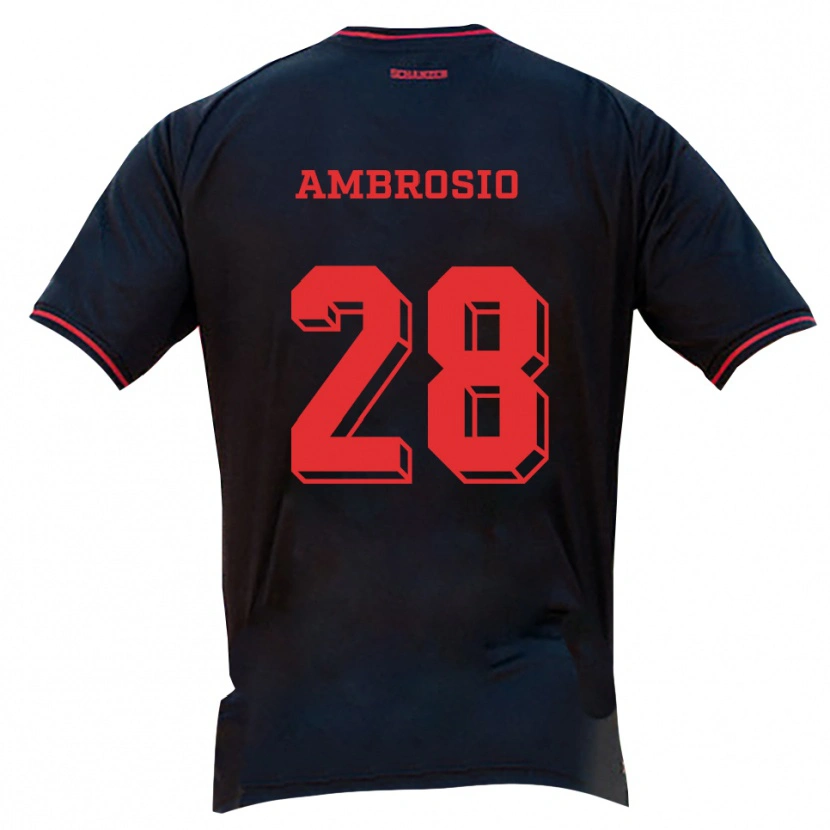 Danxen Enfant Maillot Gedeon Ambrosio #28 Noir Rouge Blanc Tenues Extérieur 2025/26 T-Shirt