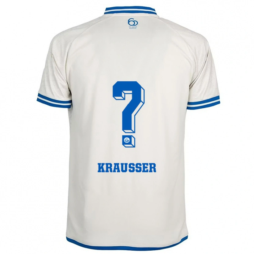 Danxen Enfant Maillot Lenny Kraußer #0 Blanc Bleu Tenues Extérieur 2025/26 T-Shirt