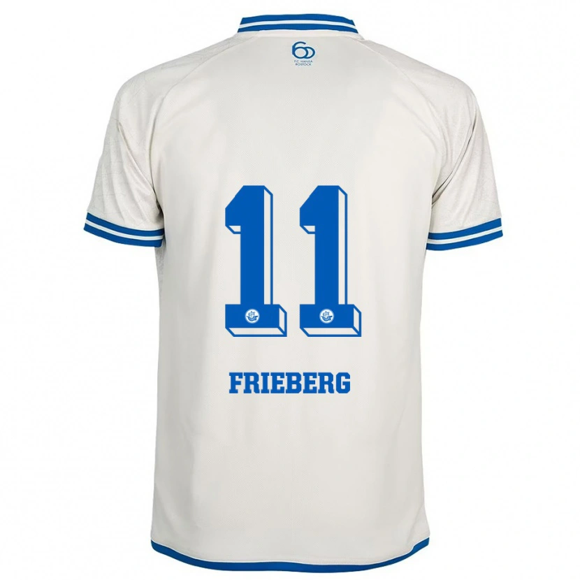 Danxen Enfant Maillot Ole Frieberg #11 Blanc Bleu Tenues Extérieur 2025/26 T-Shirt