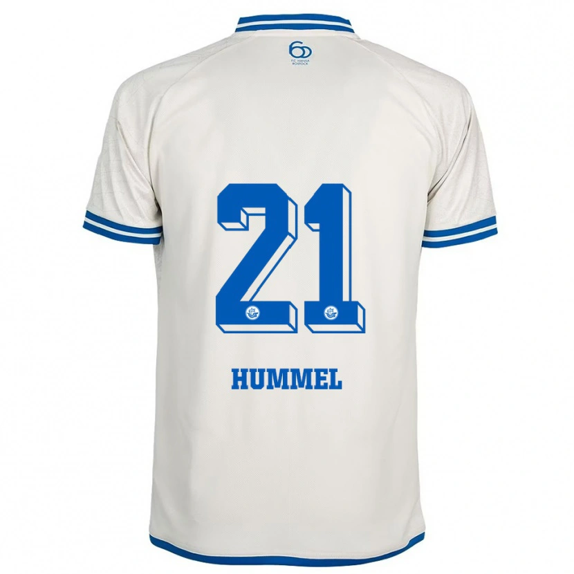Danxen Enfant Maillot David Hummel #21 Blanc Bleu Tenues Extérieur 2025/26 T-Shirt