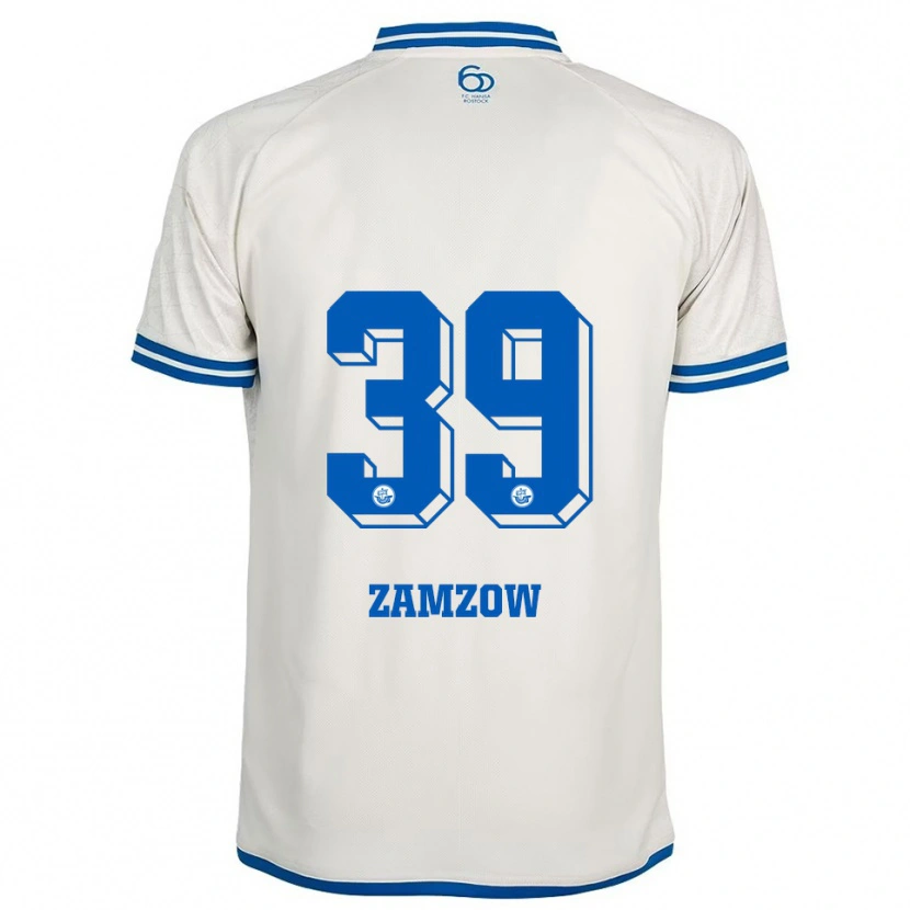 Danxen Enfant Maillot Claas Zamzow #39 Blanc Bleu Tenues Extérieur 2025/26 T-Shirt
