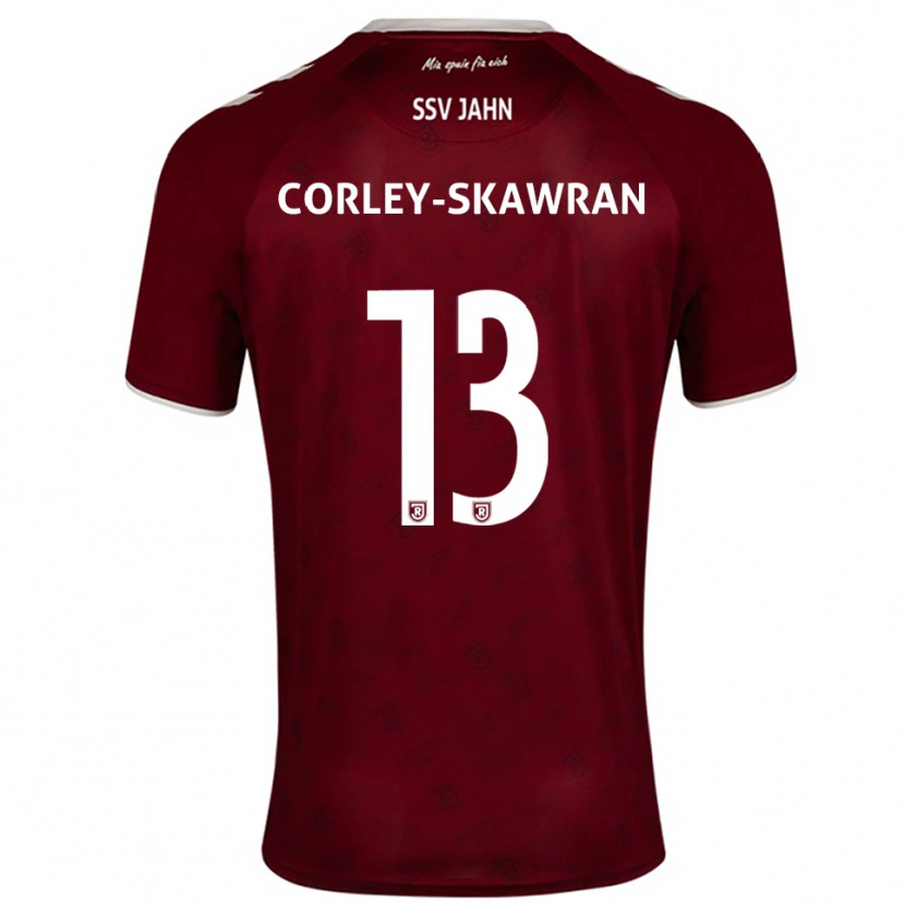 Danxen Enfant Maillot Dorian Corley-Skawran #13 Bourgogne Blanc Tenues Extérieur 2025/26 T-Shirt