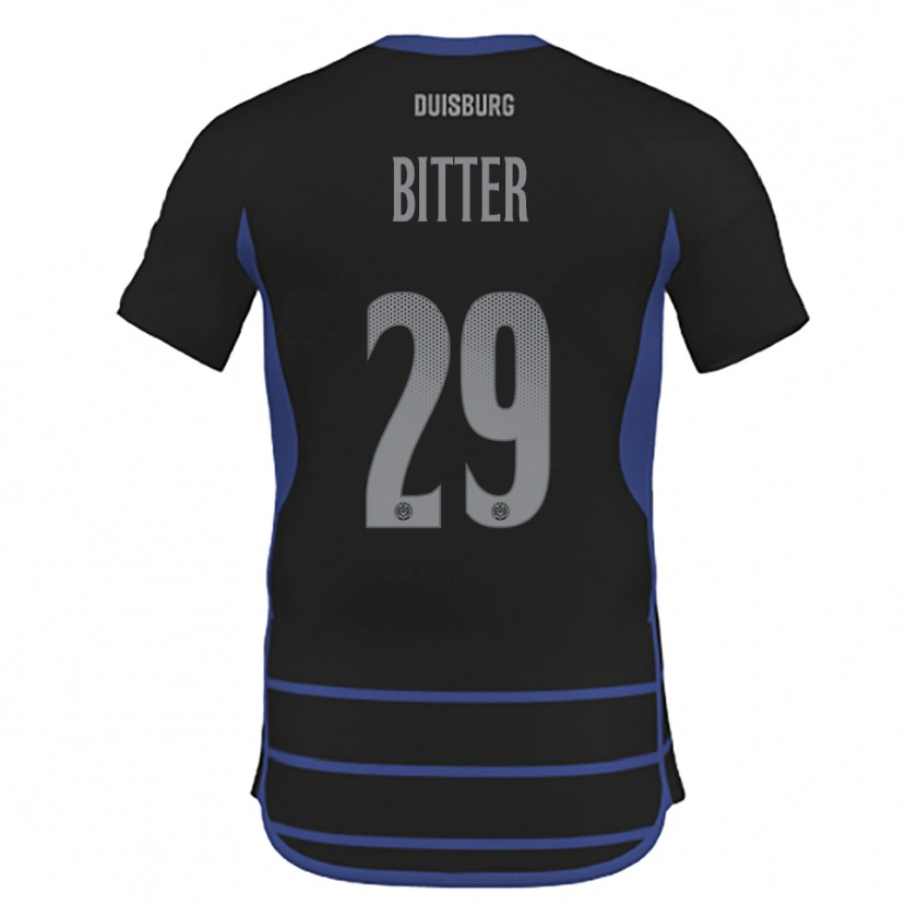 Danxen Enfant Maillot Joshua Bitter #29 Noir Bleu Tenues Extérieur 2025/26 T-Shirt